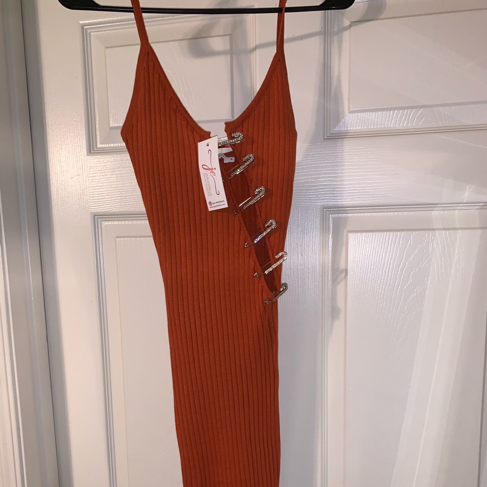 Orange colored dress